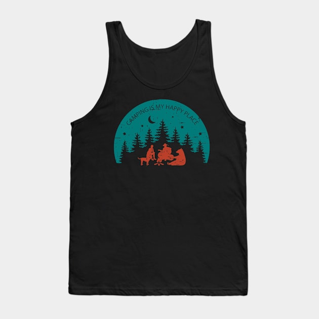 Camping my happy place Tank Top by graphicganga